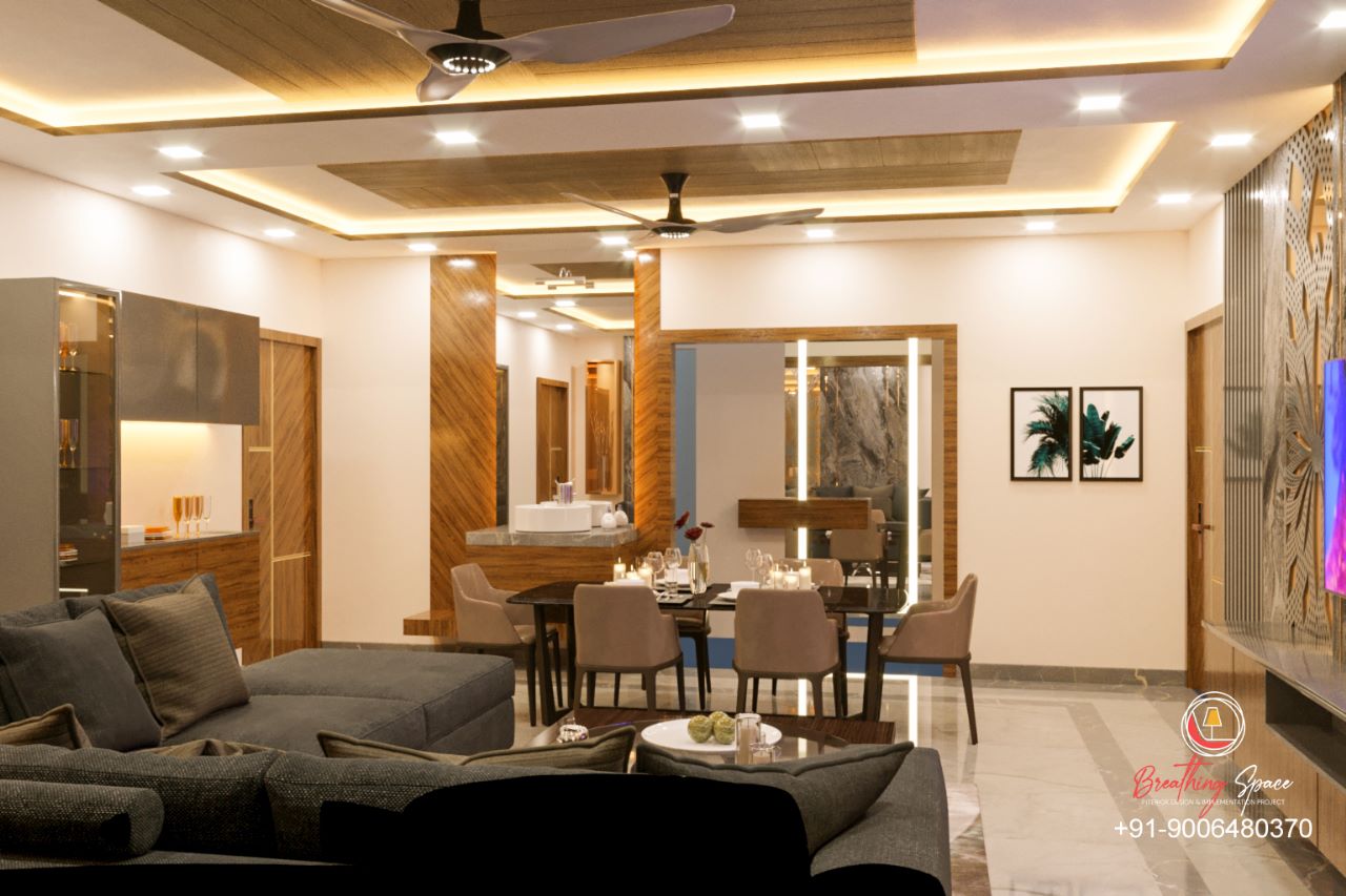 Rajesh Ji Residence - Drawing Hall View 3