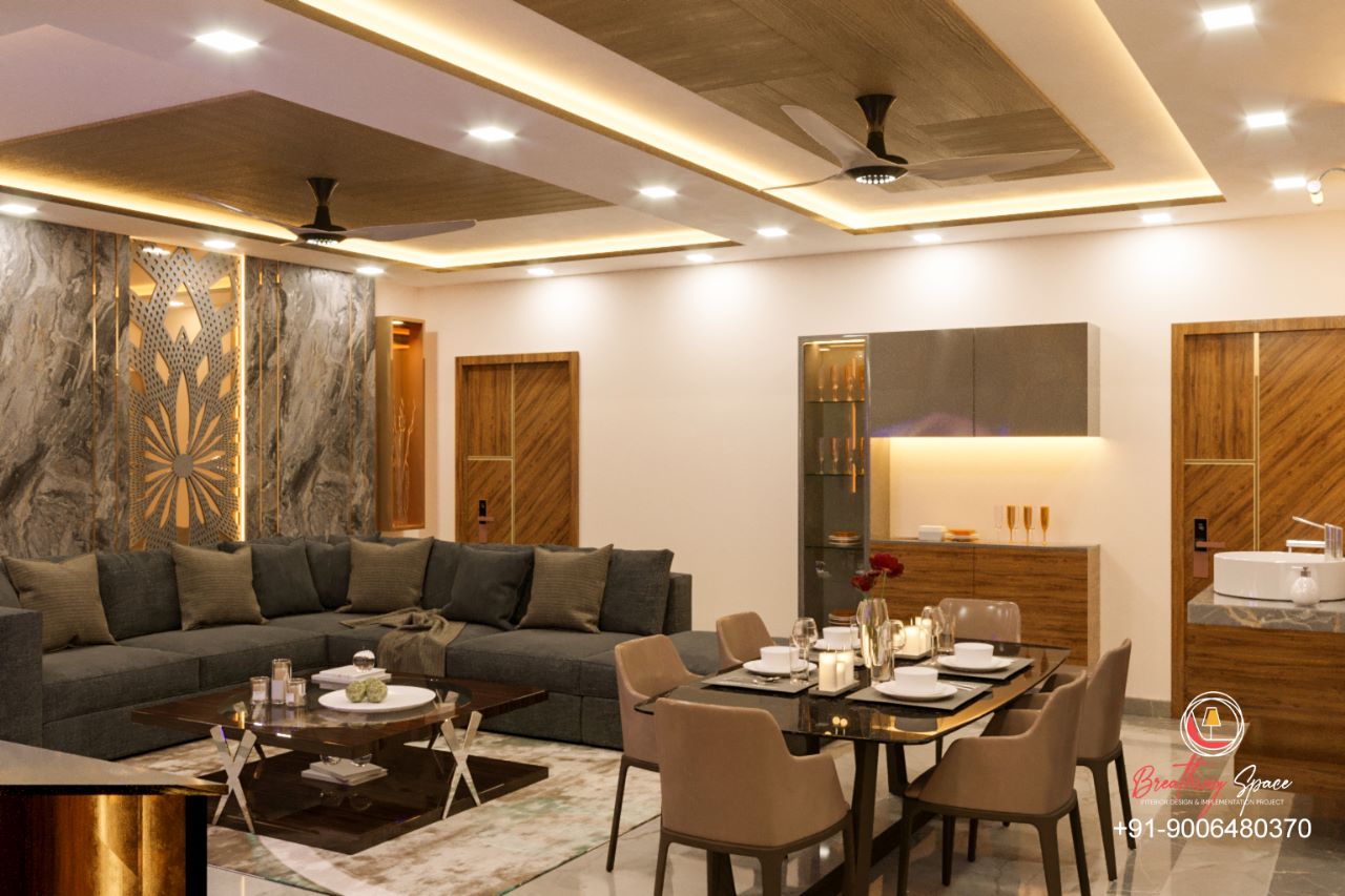 Rajesh Ji Residence - Drawing Hall View 2