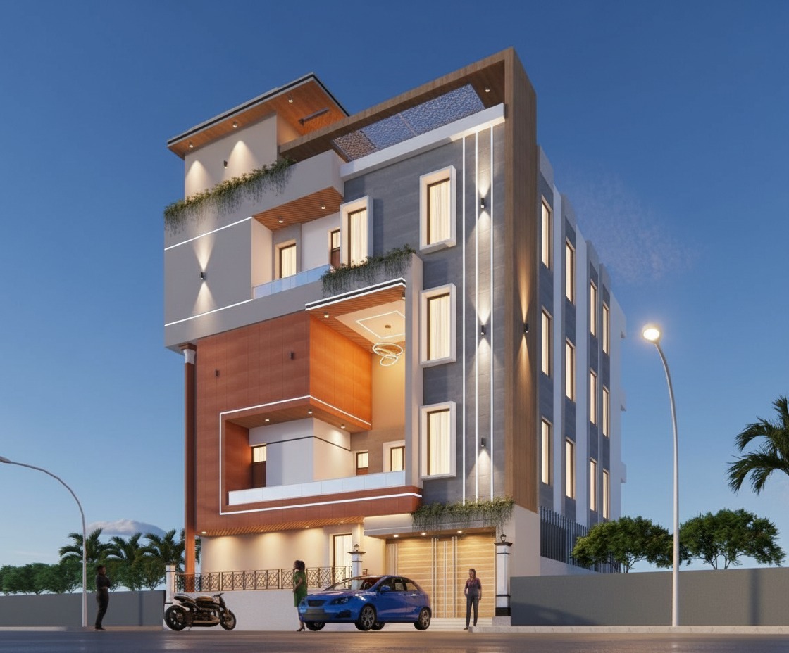 Kundan Ji Residence - Front Elevation